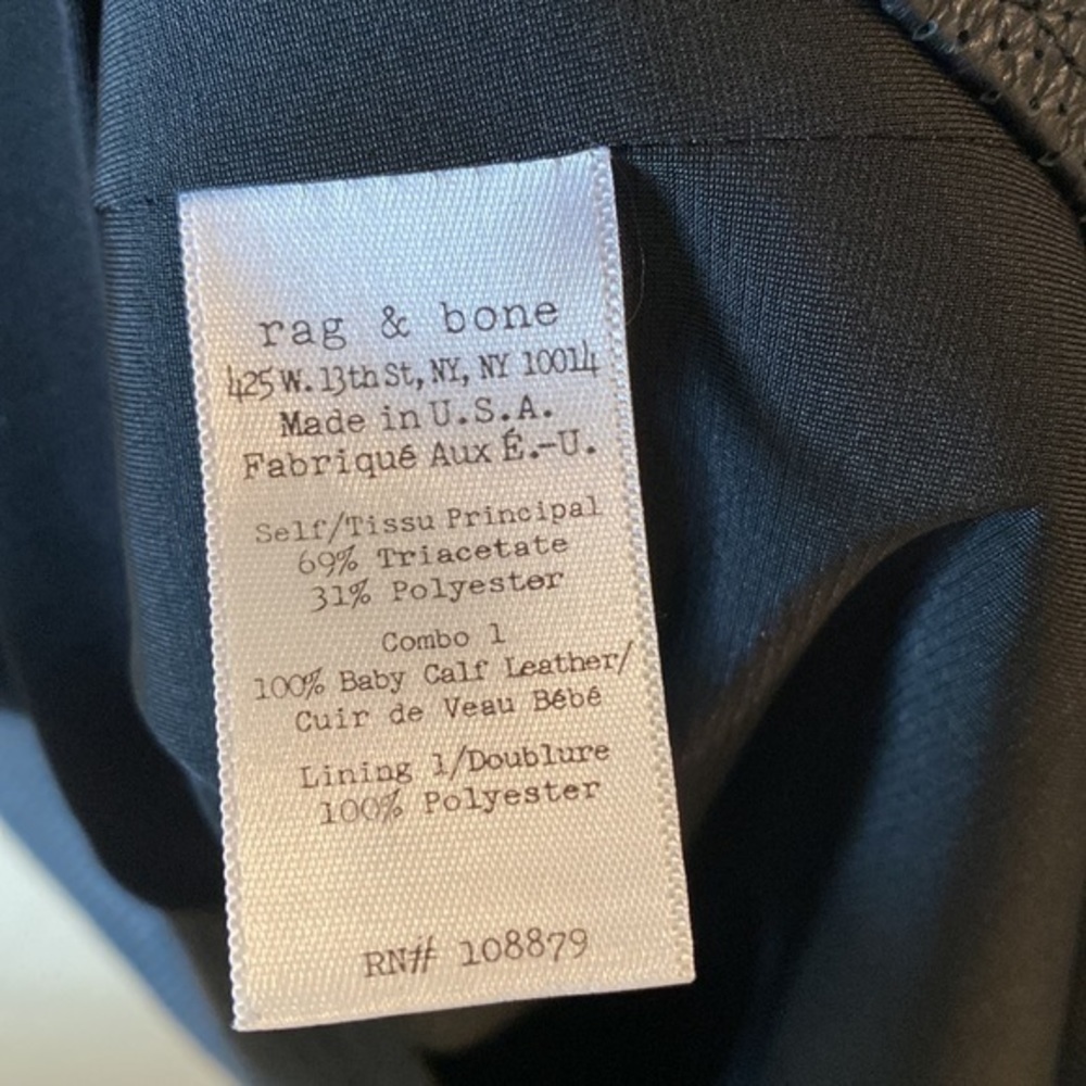 Rag & bone black leather trim Racerback tank top - Picture 8 of 11